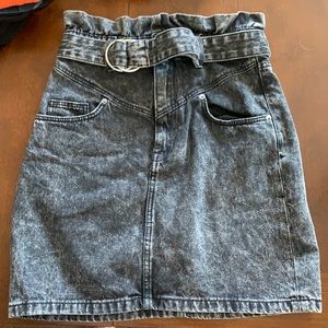 Divided H&M acid washed light black skirt
